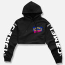 CAMEL PUFFED & BUFFED CROP PULLOVER BLACK HOODIE