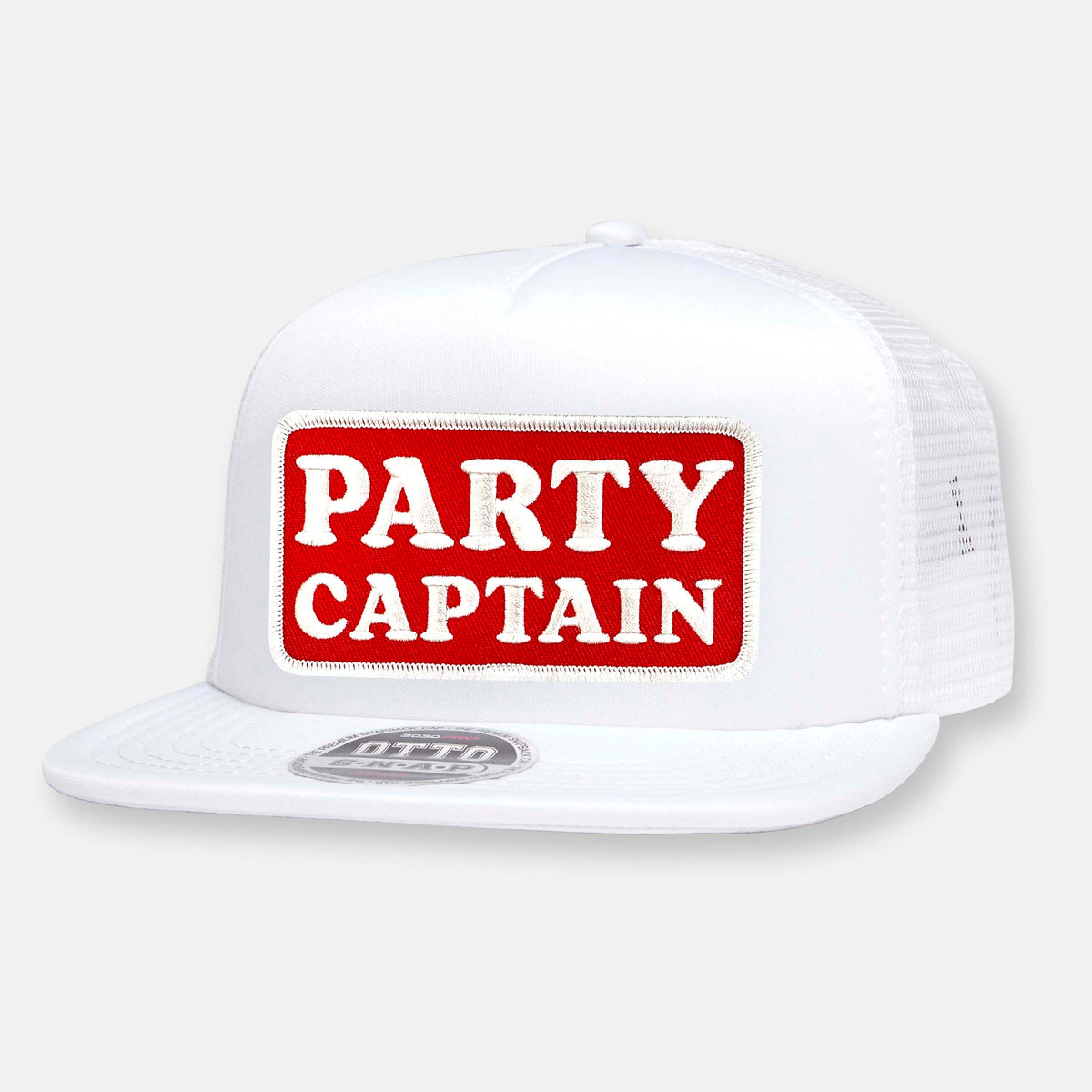 PARTY CAPTAIN FLAT BILL PATCH HAT – Webig Moto Co.