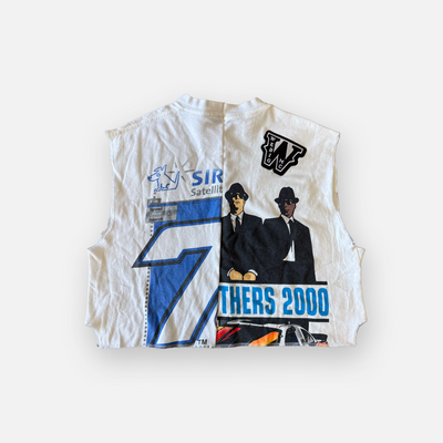 VINTAGE NASCAR CHAMPION 50/50 SPLIT CROP TEE SIZE LARGE