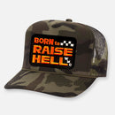 BORN TO RAISE HELL CURVED BILL PATCH HAT