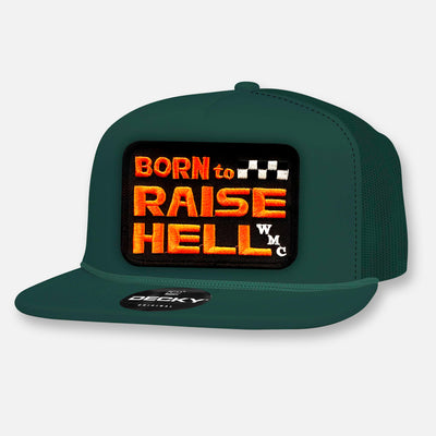 BORN TO RAISE HELL FLAT BILL PATCH HAT