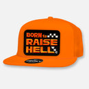 BORN TO RAISE HELL FLAT BILL PATCH HAT