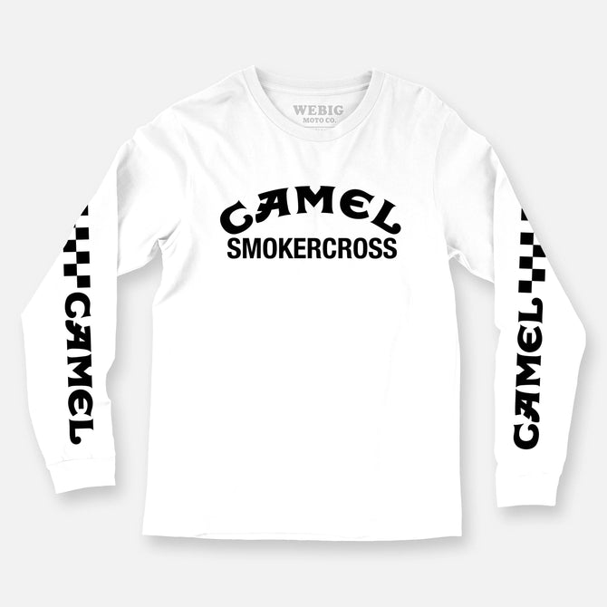 CAMEL SMOKERCROSS LONG SLEEVE TEE WHITE