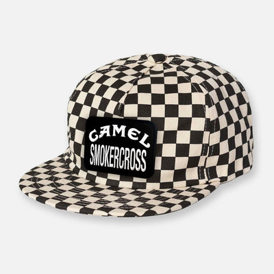 CAMEL CHECKERBOARD PIT CREW UNSTRUCTURED PATCH HAT