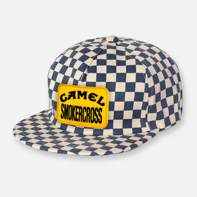 CHECKERBOARD PIT CREW PATCH HAT COLLECTION SLATE BLUE