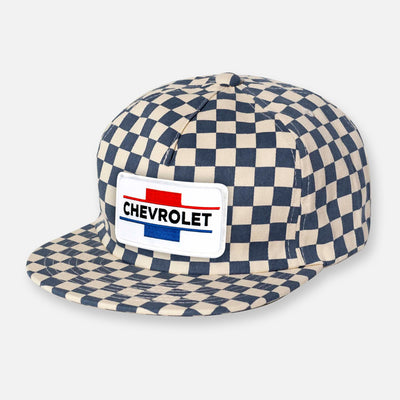 CHECKERBOARD PIT CREW PATCH HAT COLLECTION SLATE BLUE