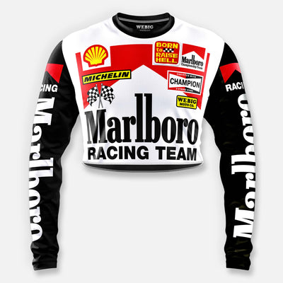 WOMENS CROP FORMULA 1 RACING JERSEY WHITE