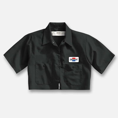 WOMENS CHEVY CROP MECHANICS SHIRT