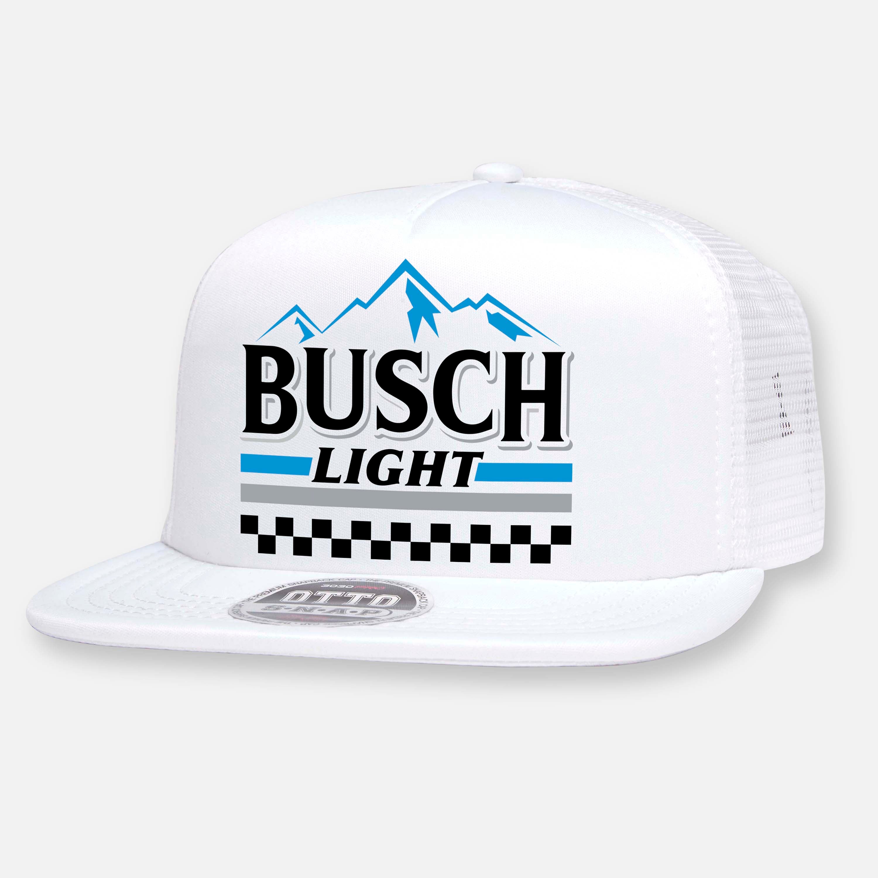 Busch Light Factory Race Team Hat White Flat Bill