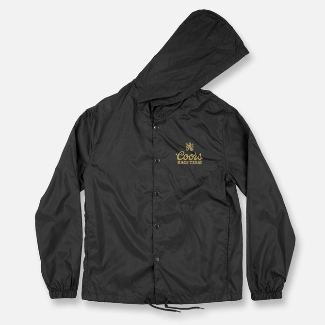 BANQUET HOODED COACHES JACKET BLACK-GOLD