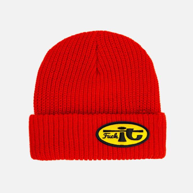 FUCKIT OVAL YELLOW PATCH BEANIE