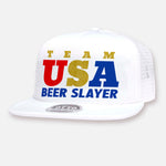 USA DRINKING TEAM FLAT BILL TRUCKER HAT