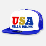 USA DRINKING TEAM FLAT BILL TRUCKER HAT